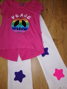 Kids Costumes to Hire - Hippy - Girl Pink top & pants